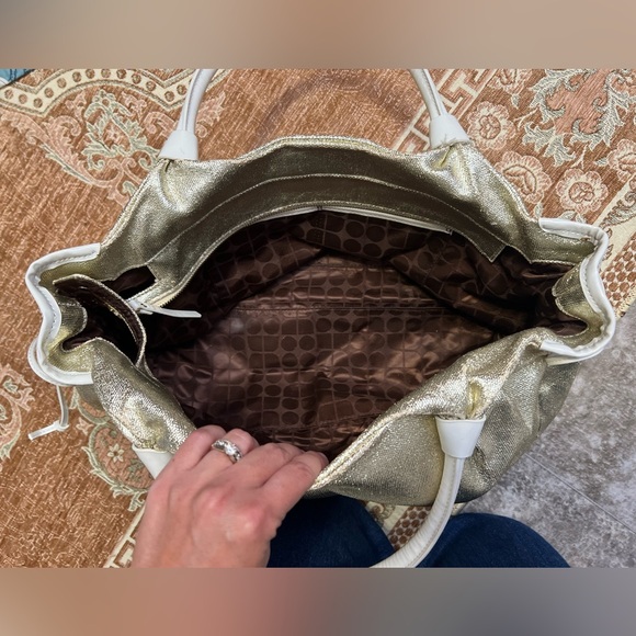 Kate Spade Gold Metallic Tote Purse - Picture 9 of 11